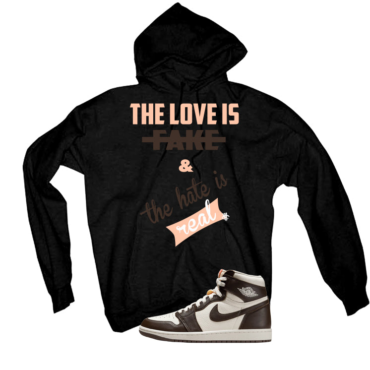Air Jordan 1 High OG Baroque Brown Black T-Shirt (Love Is Fake)| illcurrency