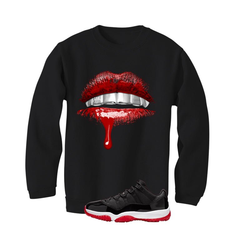 Air Jordan 11 Low Bred Black T-Shirt (Lips)| illcurrency