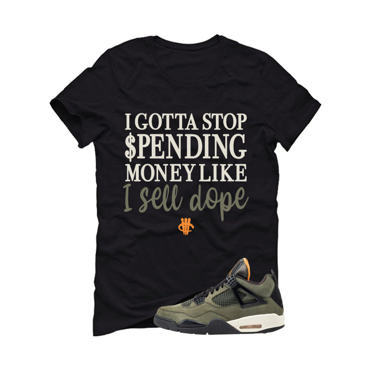 Undefeated x Air Jordan 4 Black T-Shirt (Gotta Stop Spending Money)| illcurrency