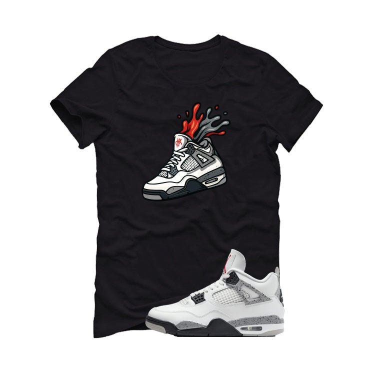 Air Jordan 4 White Cement Black T-Shirt (Splash Shoe)| illcurrency