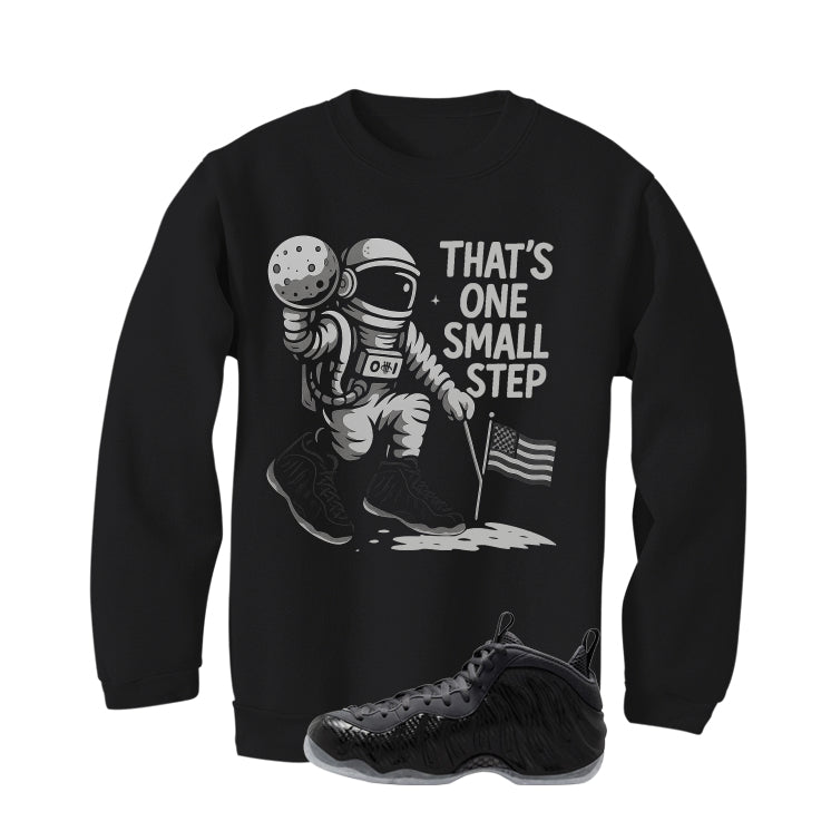 NIKE FOAMPOSITE ONE CARBON FIBER Matching T-Shirt, Sweatshirts & Hoodies Black T-Shirt (One Small Step)| illcurrency