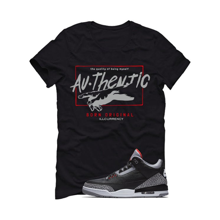 Air Jordan 3 Black Cement Black T-Shirt (Authentic)| illcurrency