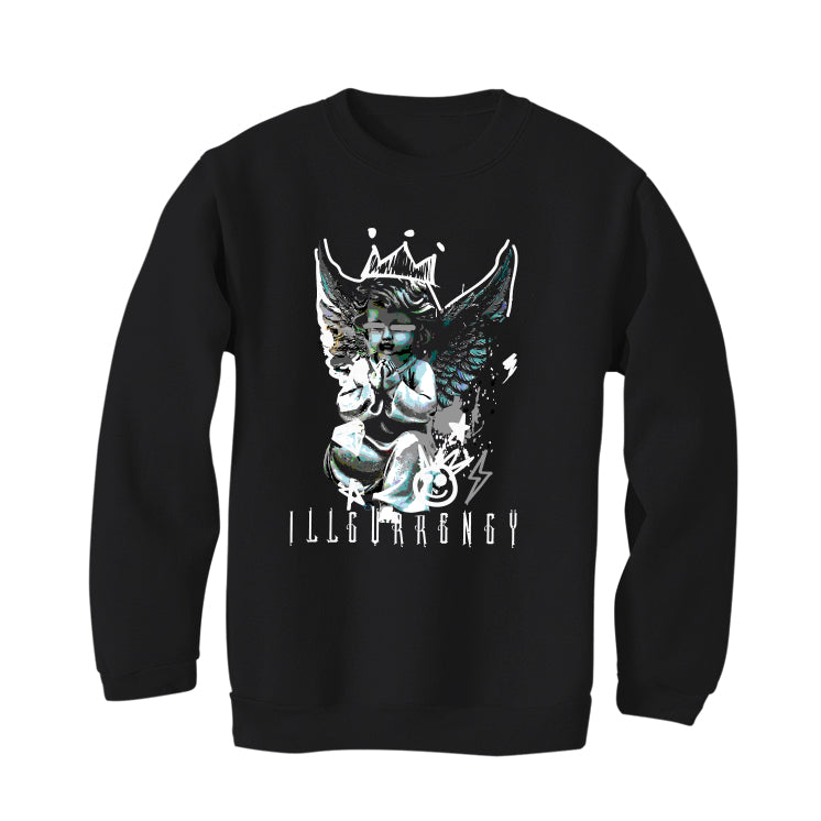 Air Jordan 4 Black Cat Matching T-Shirt, Sweatshirts & Hoodies Black T-Shirt (Graffiti Angel)| illcurrency