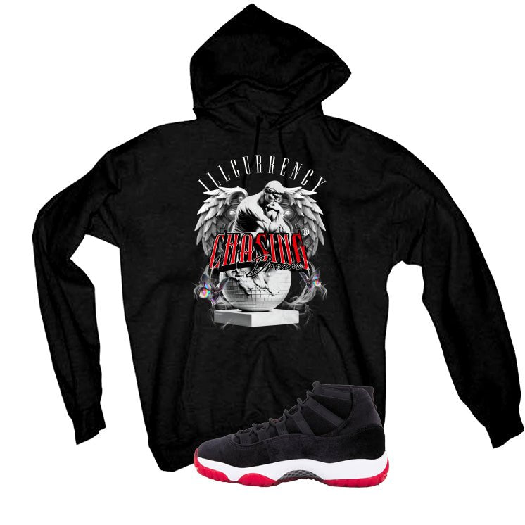 Air Jordan 11 Bred Velvet Black T-Shirt (Chasing Dreams)| illcurrency