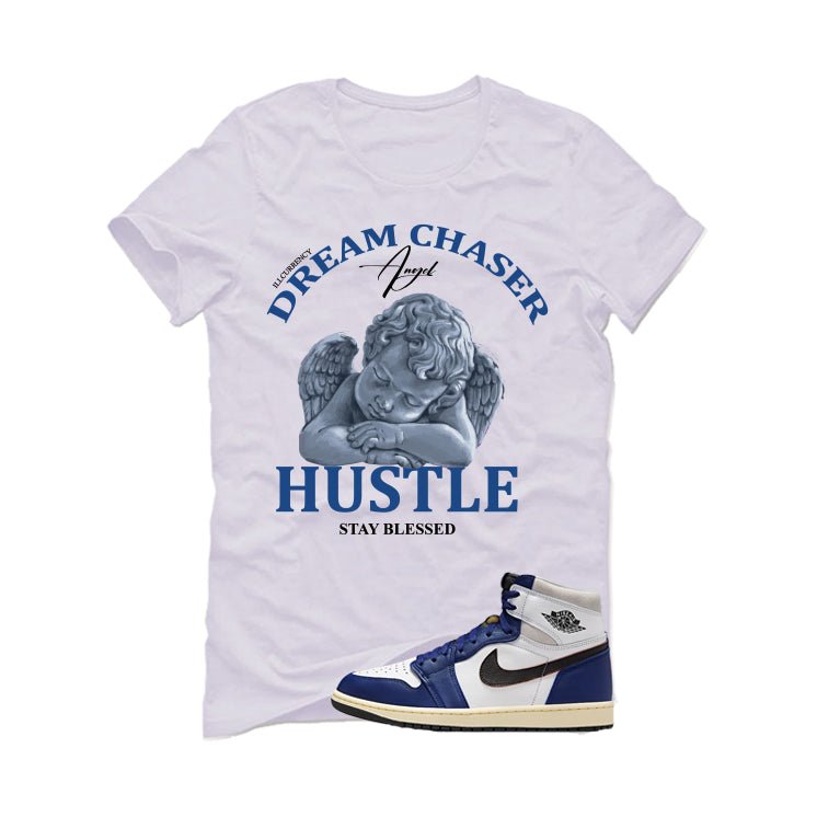 Air Jordan 1 Rare Air Deep Royal Blue White T-Shirt (Dream Chaser Angel)| illcurrency