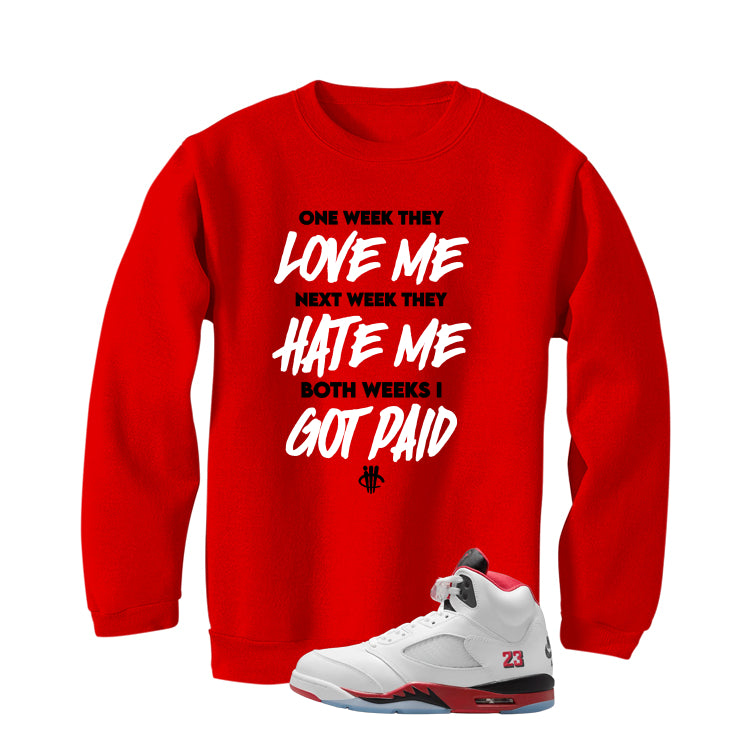 Air Jordan 5 Fire Red Black Tongue Red T-Shirt (Paid)| illcurrency