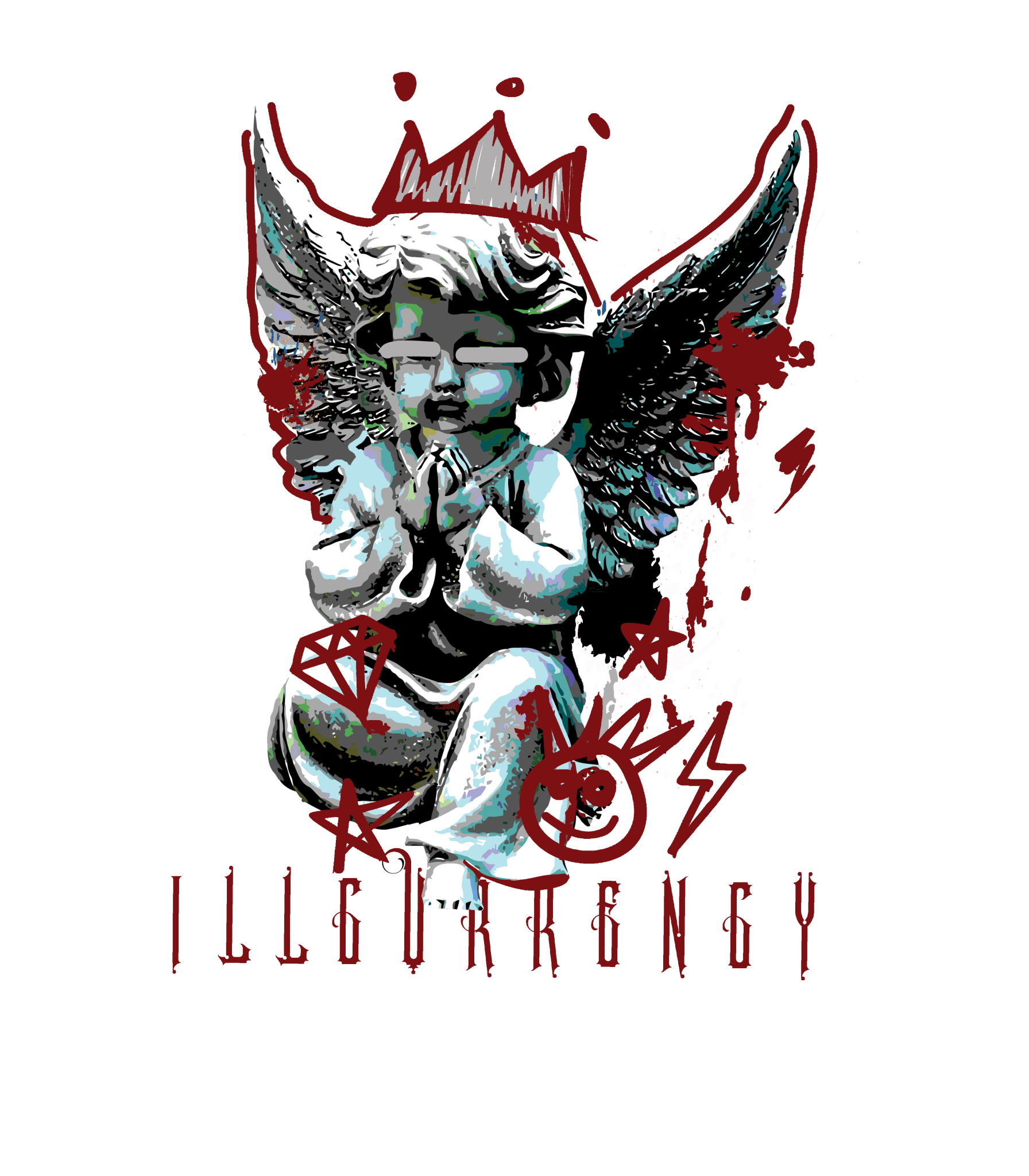 Air Jordan 1 High OG “Team Red” | illcurrency White T-Shirt (Graffiti Angel)