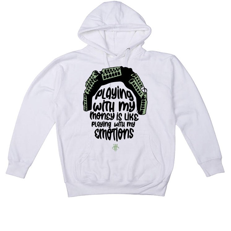 Air Jordan 4 Seafoam aka “Oil Green” - White T-Shirt (Big Worm)