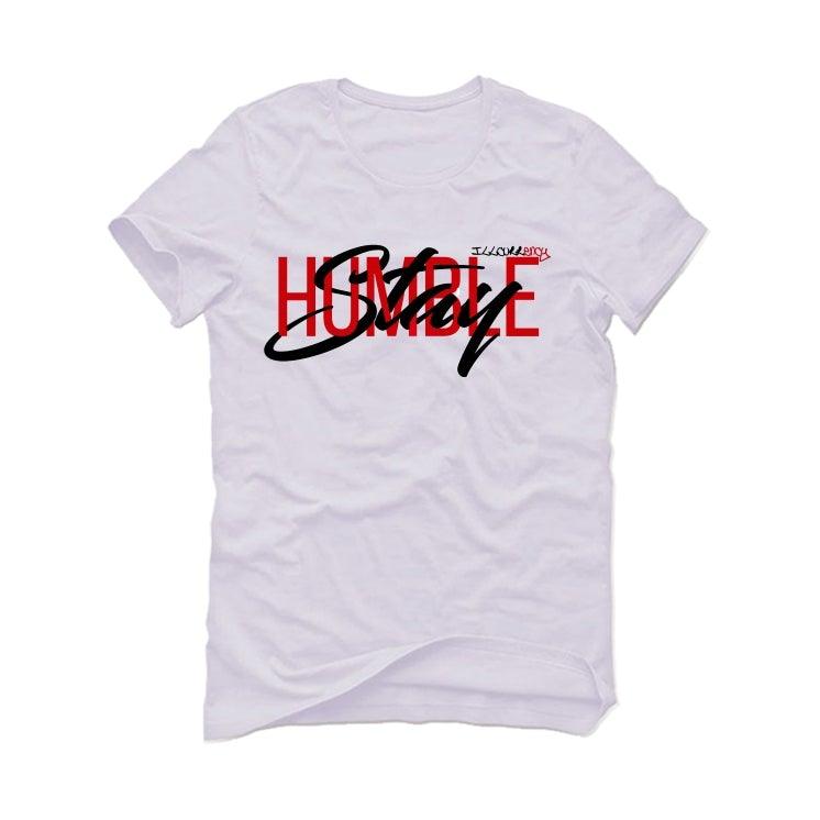 Air Jordan 3 Denim ‘Fire Red’ 2020 White T-Shirt (Stay Humble) - illCurrency Sneaker Matching Apparel