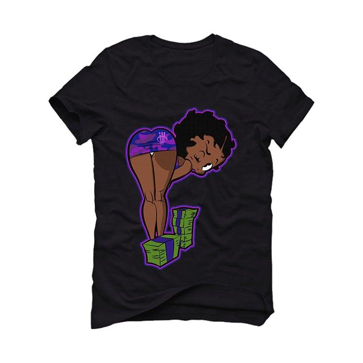 Nike Air Foamposite Pro Purple Camouflage 2019 Black T-Shirt (BOO) - illCurrency Sneaker Matching Apparel