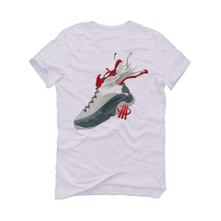 Air Jordan 9 “Fire Red” White T-Shirt (SPLASH RED)