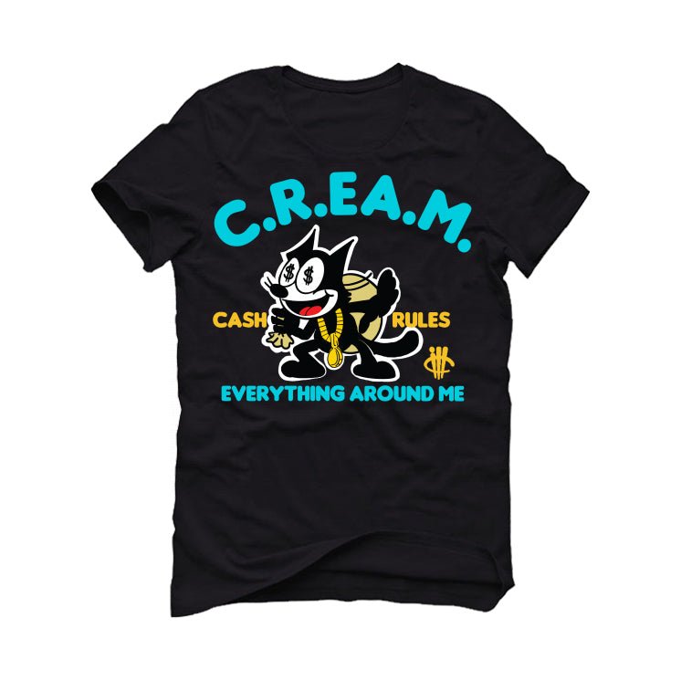 Air Jordan 5 Aqua - Black T-Shirt (CREAM)