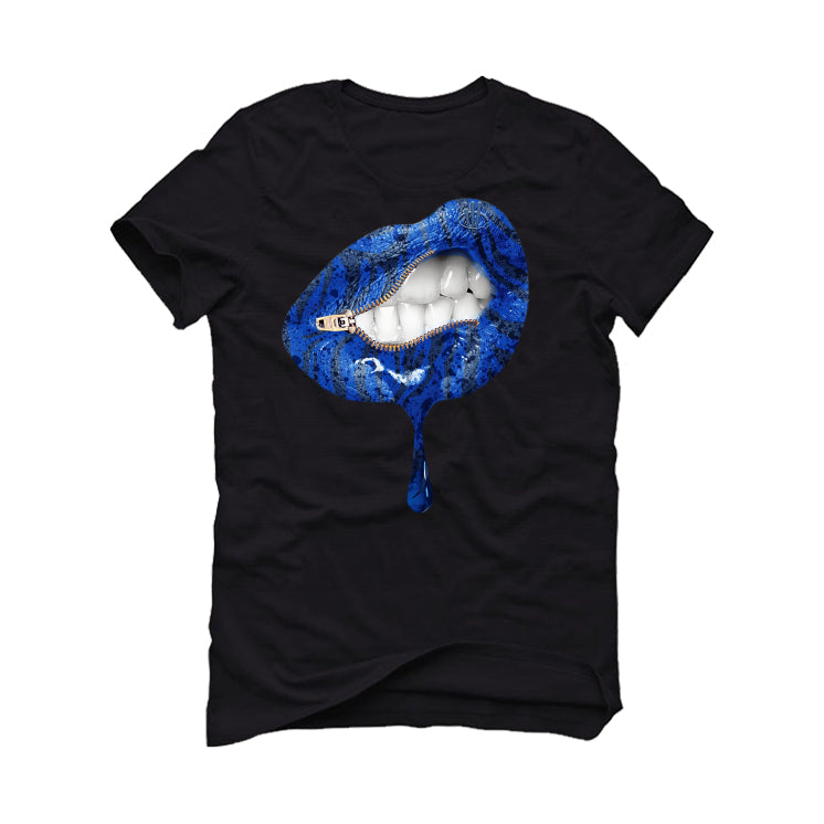 Air Jordan 1 High OG “True Blue” Black T-Shirt (LIPS UNSEALED)