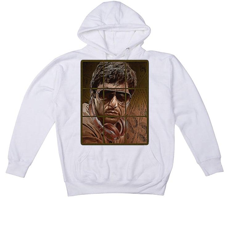 Air Jordan 1 Mid Hits The Trail With Earthy Brown( CHOCOLATE) White T-Shirt (PACINO) - illCurrency Sneaker Matching Apparel