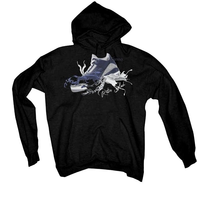 Air Jordan 3 “Midnight Navy/Cement Grey” 2021 Black T-Shirt (Retro Splash) - illCurrency Sneaker Matching Apparel