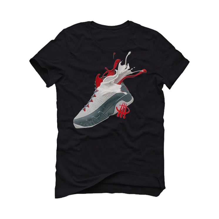 Air Jordan 9 “Fire Red” Black T-Shirt (SPLASH RED)