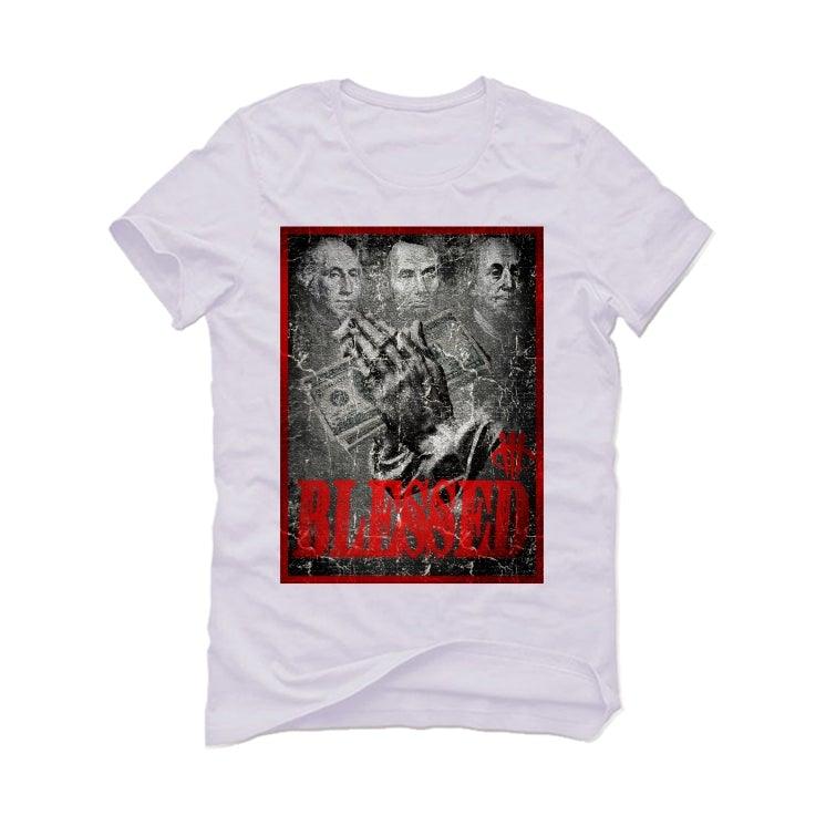 NIKE AIR SHIP PACKAGE AND BLACK AND RED 1S White T-Shirt (BLESSED FORTUNE) - illCurrency Sneaker Matching Apparel