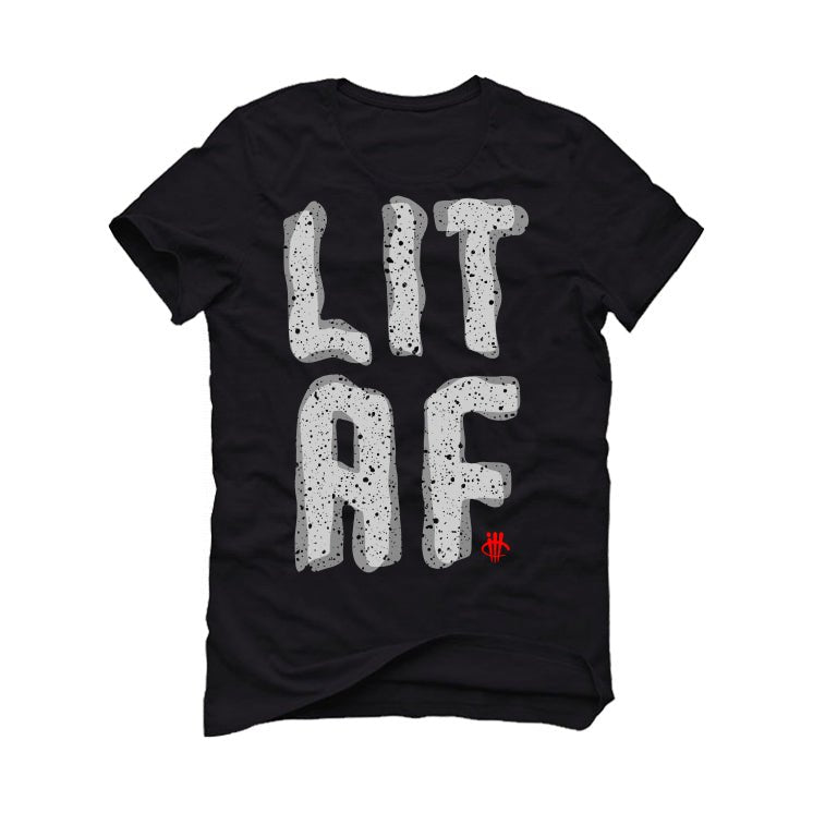 Air Jordan 3 White Cement Reimagined - Black T-Shirt (Lit Af)