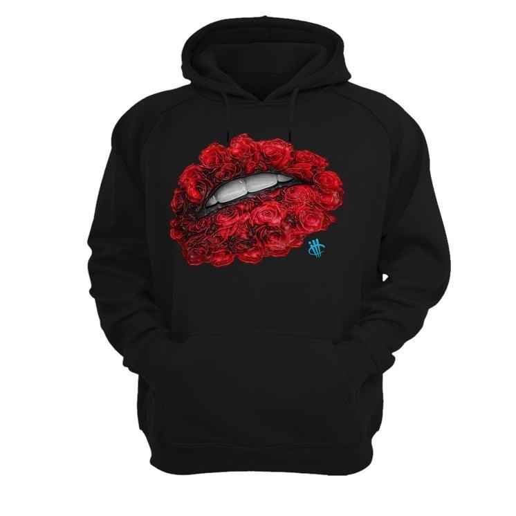 Air Jordan 1 UNC CHI 2019 Black T-Shirt (LIPS N ROSES) - illCurrency Sneaker Matching Apparel
