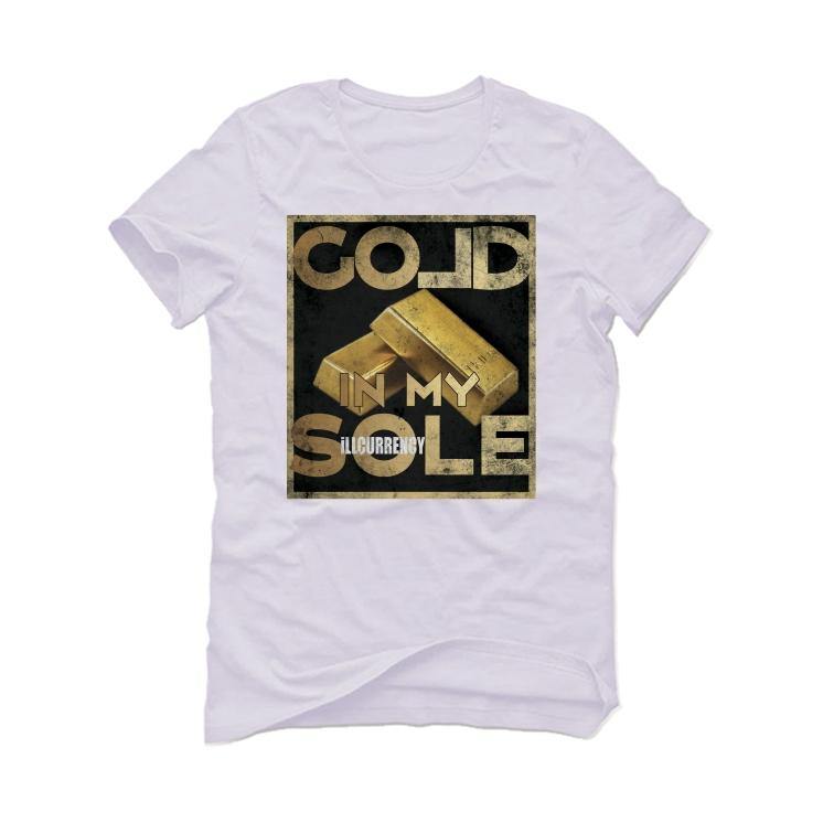Air Jordan 1 Mid SE “Metallic Gold” 2020 White T-Shirt (Gold) - illCurrency Sneaker Matching Apparel