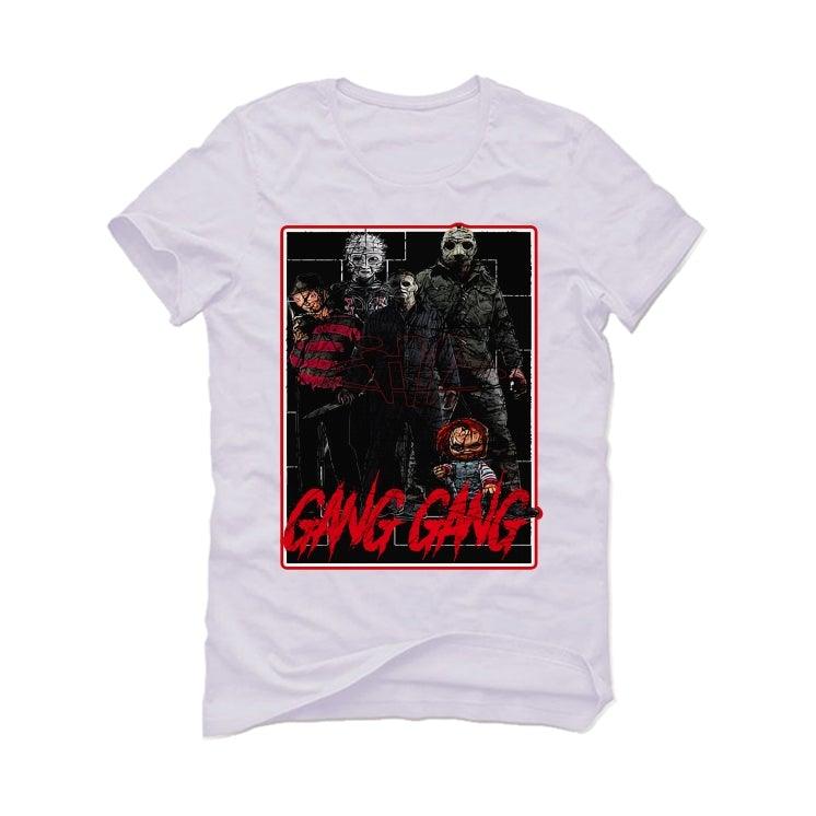 Air Jordan 5 OG Fire Red Silver Tongue 2020 White T-Shirt (GANG GANG) - illCurrency Sneaker Matching Apparel