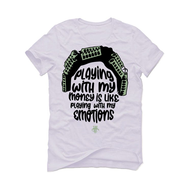 Air Jordan 4 Seafoam aka “Oil Green” - White T-Shirt (Big Worm)