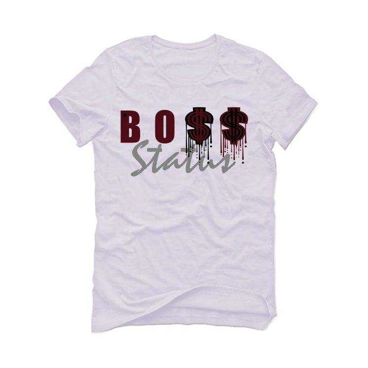 Air Jordan 8 WMNS Burgundy White T-Shirt (Boss Status) - illCurrency Sneaker Matching Apparel