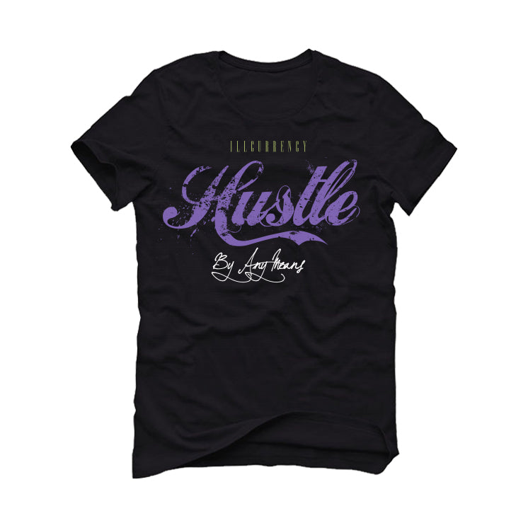 Air Jordan 4 “Canyon Purple” Black T-Shirt (Hustle By Any Means)