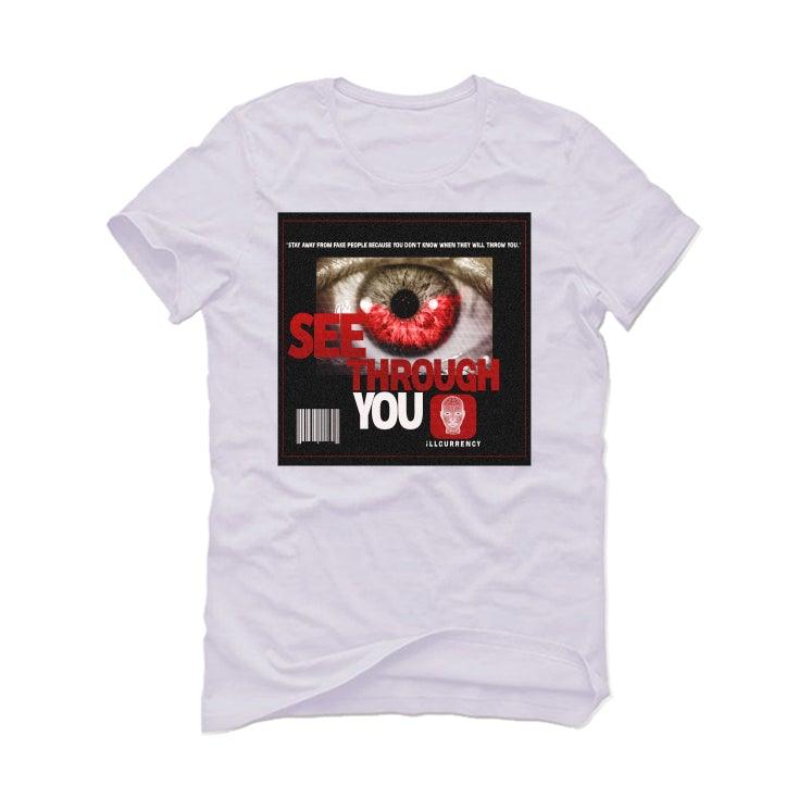 Air Jordan 12 “Playoffs” 2022 White T-Shirt (EYE SEE THROUGH YOU) - illCurrency Sneaker Matching Apparel