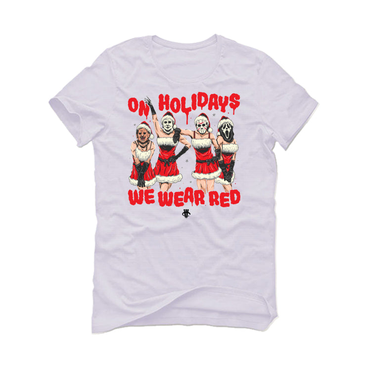 CHRISTMAS UGLY SWEATERS White T-Shirt (WE WEAR RED)