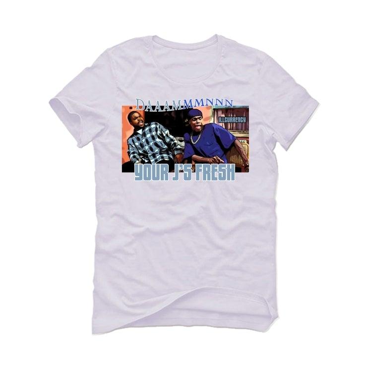 Air Jordan Retro 1 Retro High OG Hyper Royal White T-Shirt (Damnnnn) - illCurrency Sneaker Matching Apparel
