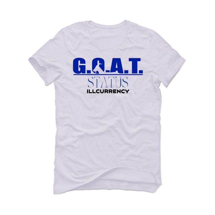 Jordan 13 “Hyper Royal” 2020 White T-Shirt (goat status quo) - illCurrency Sneaker Matching Apparel
