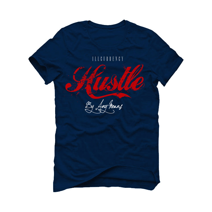 The Air Jordan 1 Mid SE "USA" | illCurrency Navy Blue T-Shirt (Hustle By Any Means)