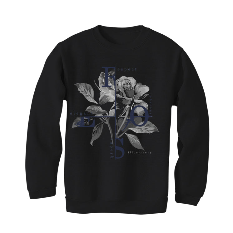 Air Jordan 11 WMNS “Midnight Navy" Black T-Shirt (Roses)