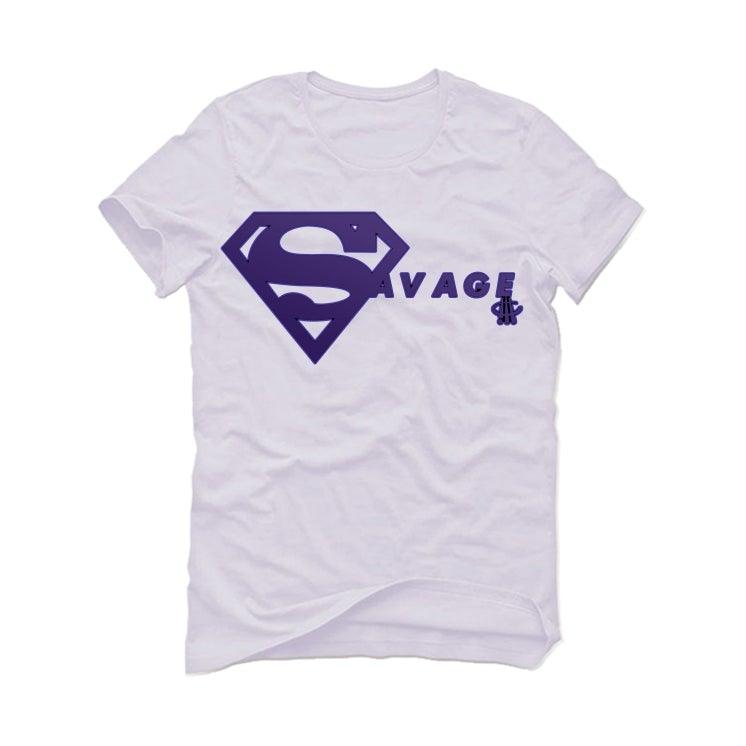 AIR JORDAN 4 (METALLIC PACK) Purple 2020 White T-Shirt (SUPER SAVAGE) - illCurrency Sneaker Matching Apparel