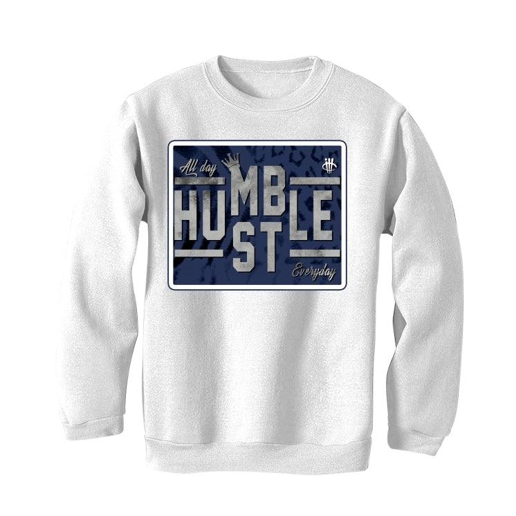 Air Jordan 12 "indigo Stone Blue" White T-Shirt (always hustle) - illCurrency Sneaker Matching Apparel