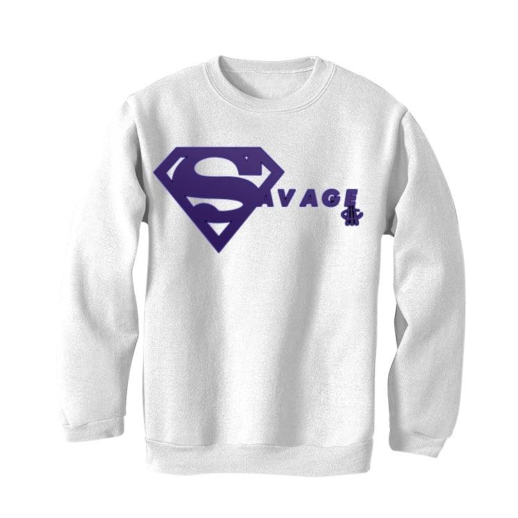 AIR JORDAN 4 (METALLIC PACK) Purple 2020 White T-Shirt (SUPER SAVAGE) - illCurrency Sneaker Matching Apparel