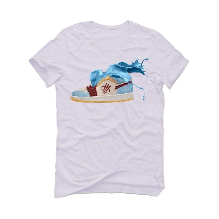 Air Jordan 1 Mid Fearless (Maison Chateau Rouge) White T-Shirt (SPLASH) - illCurrency Sneaker Matching Apparel