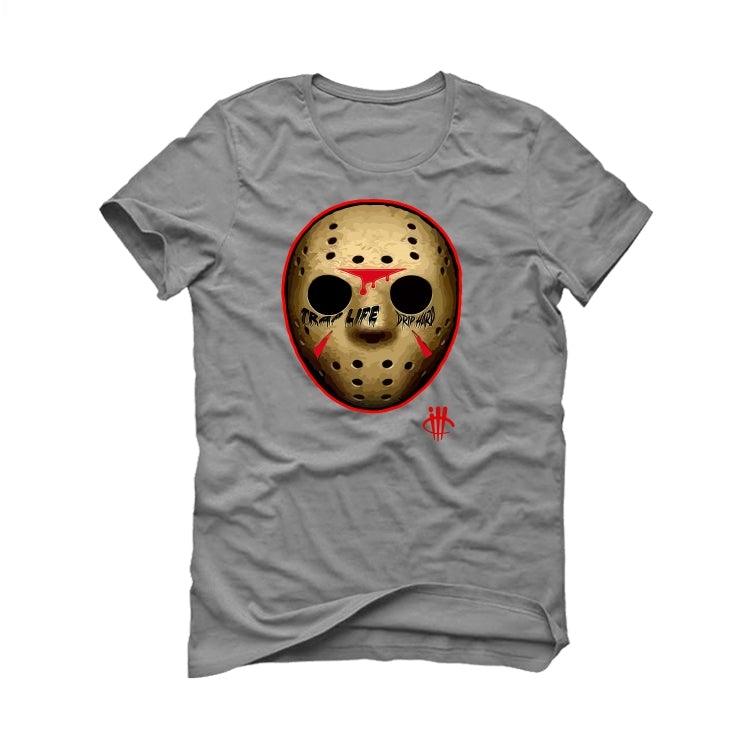 Air Jordan 5 OG Fire Red Silver Tongue 2020 Grey T-Shirt (ILL MASK) - illCurrency Sneaker Matching Apparel