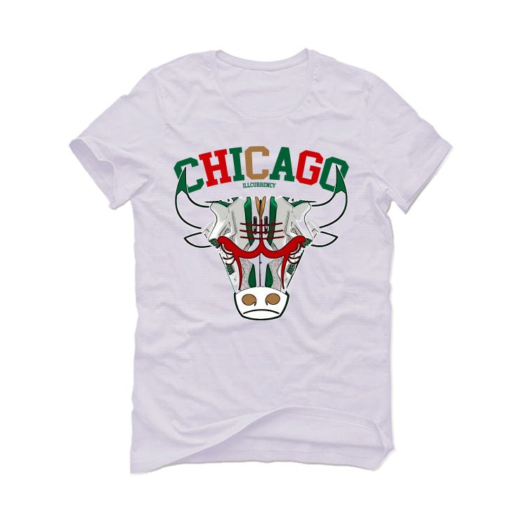 Nike SB x Air Jordan 4 “Pine Green” | illcurrency White T-Shirt (Bulls head chicago)
