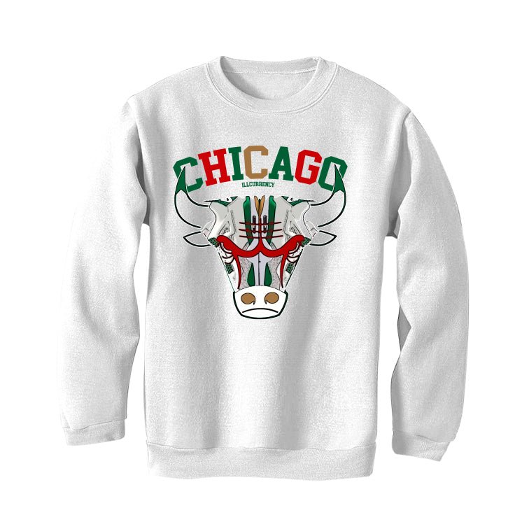Nike SB x Air Jordan 4 “Pine Green” | illcurrency White T-Shirt (Bulls head chicago)