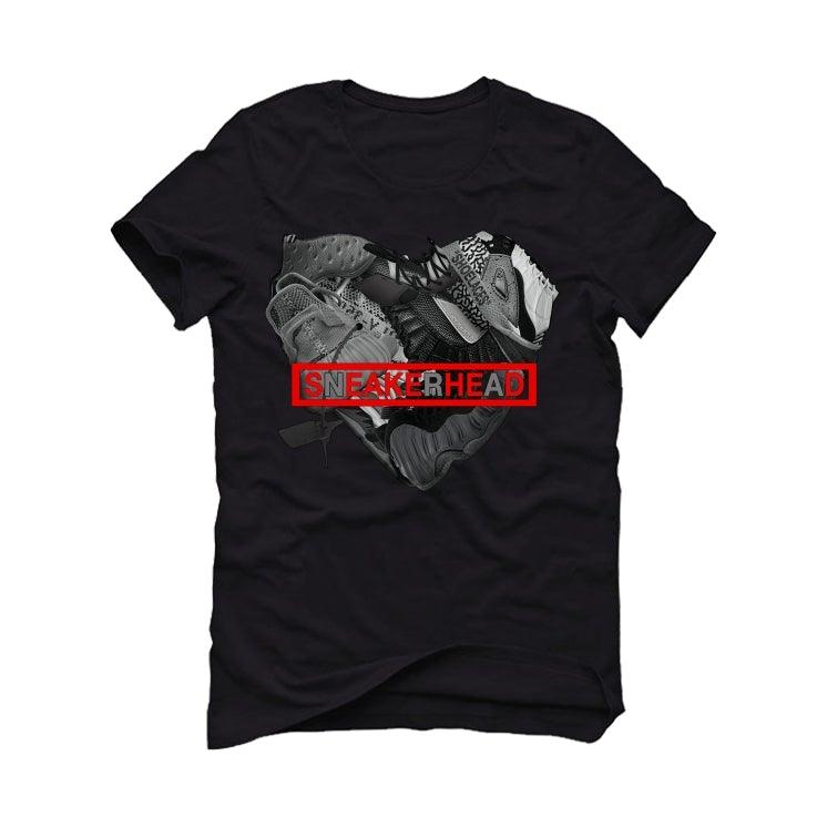 Air Jordan 5 OG Fire Red Silver Tongue 2020 Black T-Shirt (SNEAKER HEART) - illCurrency Sneaker Matching Apparel