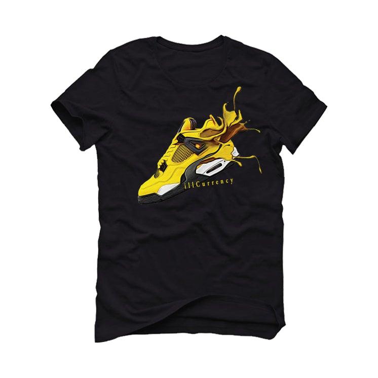 Air Jordan 4 “Lightning”2021 Black T-Shirt (SPLASH 4) - illCurrency Sneaker Matching Apparel