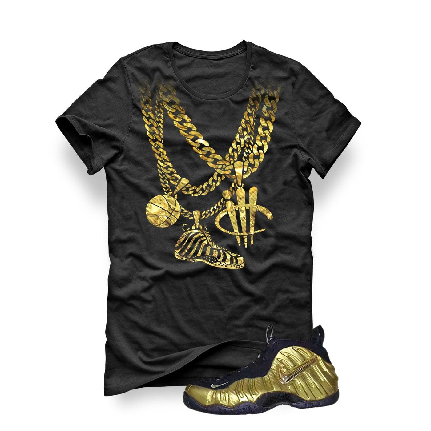 Nike Air Foamposite Pro Metallic Gold Black T (Chain)