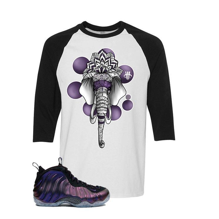 Foamposite One Eggplant White And Black Baseball T's (Elephant)