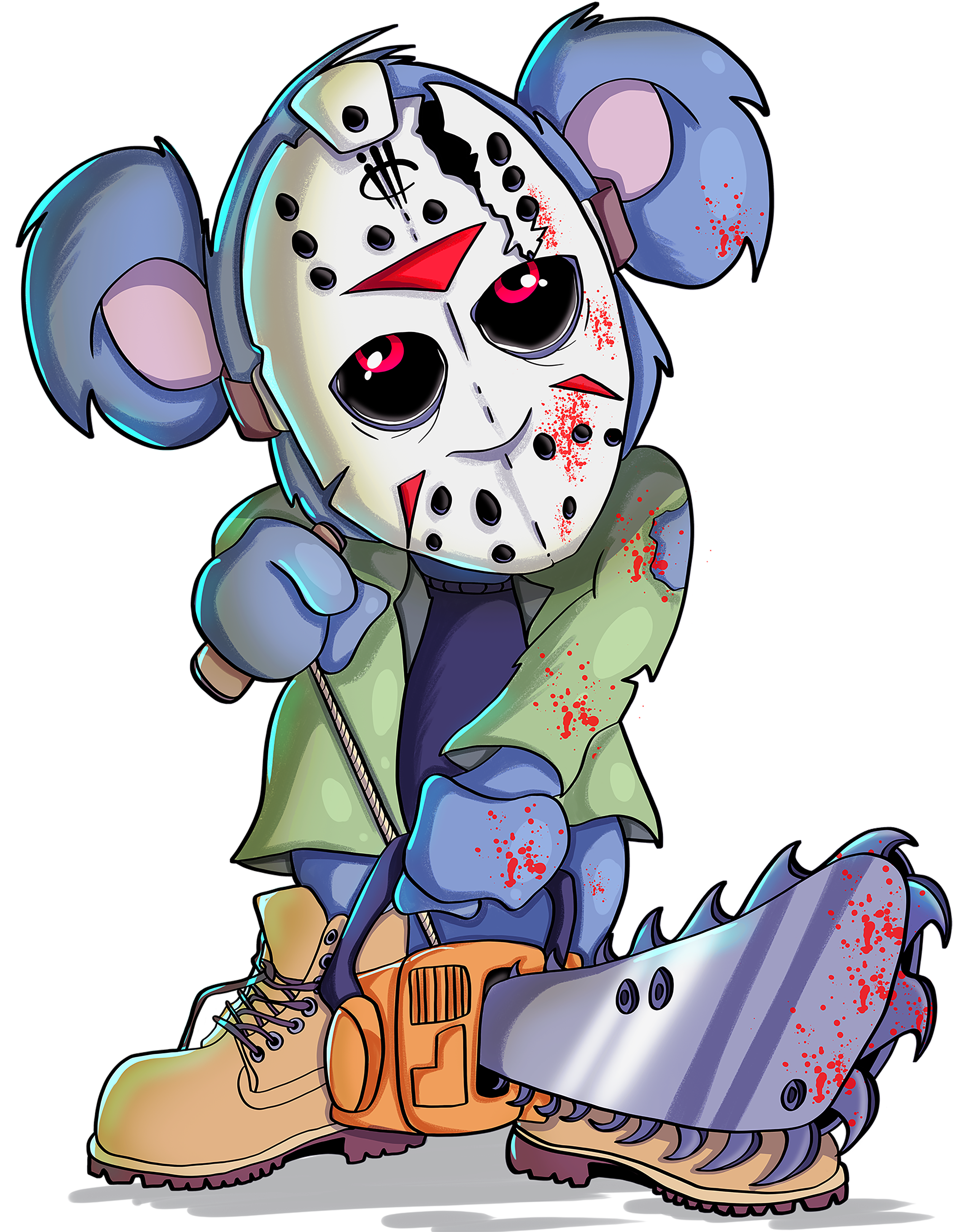 Timberland White T-Shirt (Teddy Chainsaw)