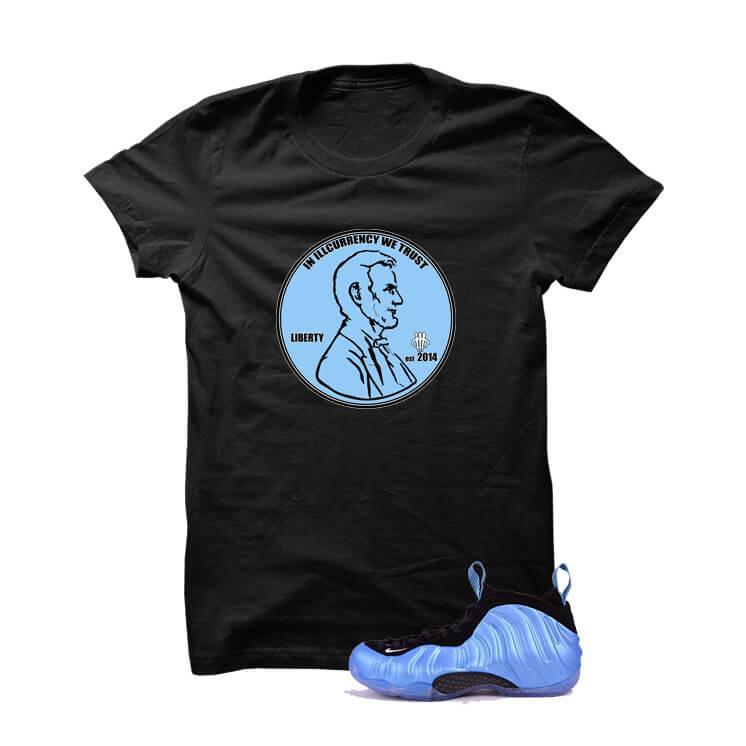University Blue Foams Black T Shirt (We Trust)