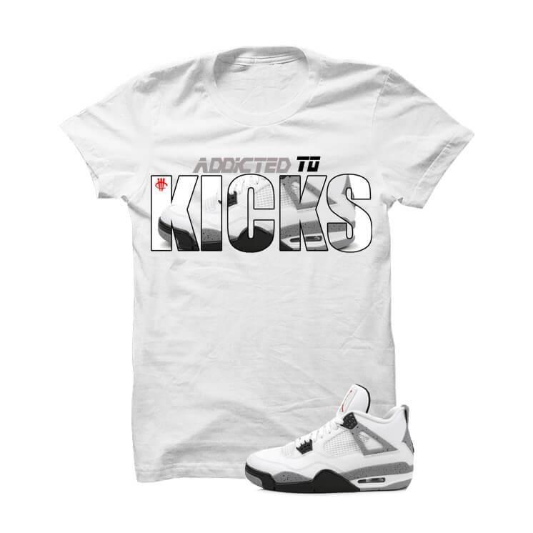 White Cement Jordan 4 OG White T Shirt (Addicted to Kicks)