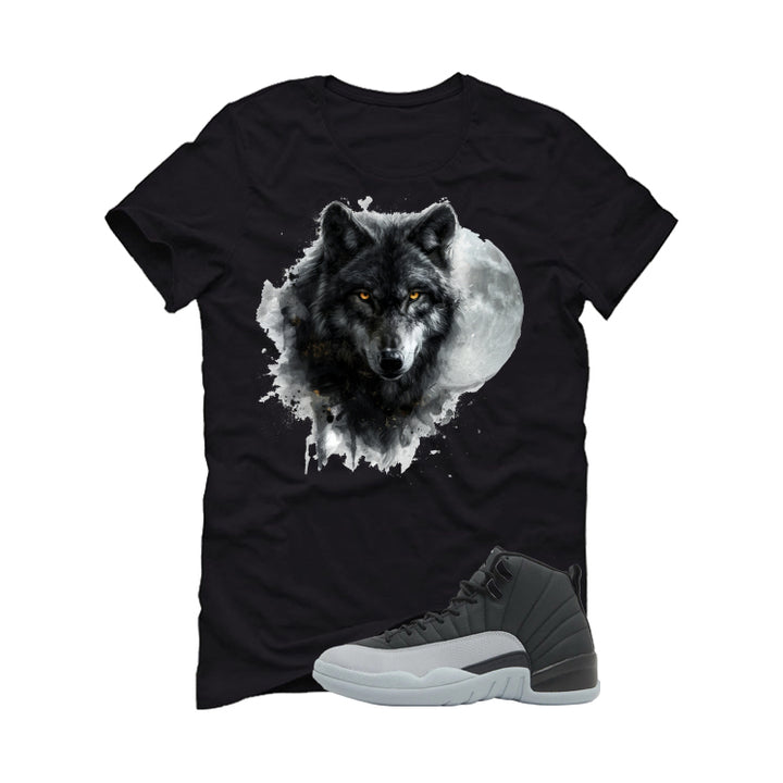 Air Jordan 12 Black/Wolf Grey Black T-Shirt (Moon Wolf)| illcurrency