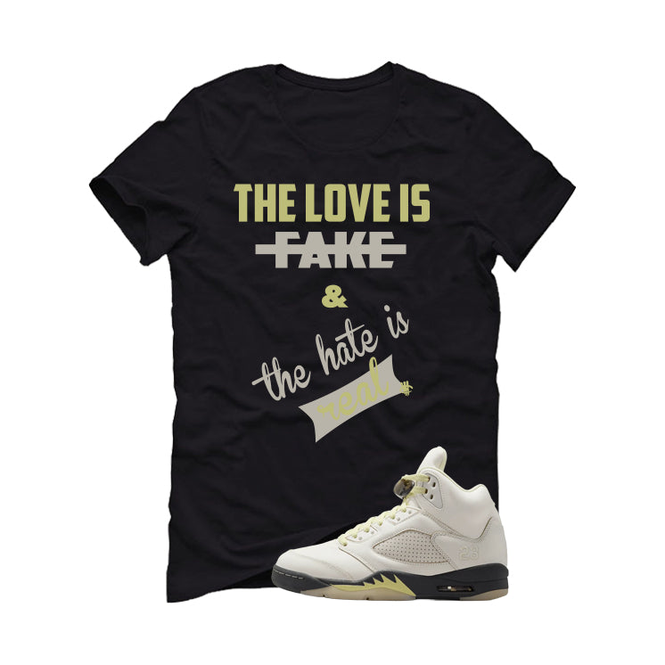 Air Jordan 5 WMNS Luminous Green Black T-Shirt (Love Is Fake)| illcurrency